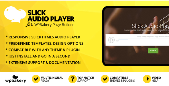 Slick Audio Player Addon for WPBakery Page Builder (Visual Composer)