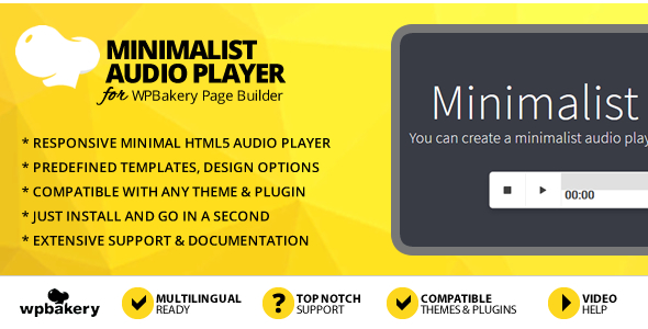 Minimalist Audio Player Addon for WPBakery Page Builder (Visual Composer)