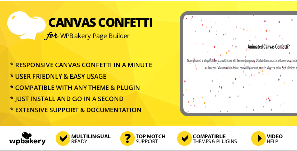 Elegant Mega Addons Animated Canvas Confetti Module for WPBakery Page Builder