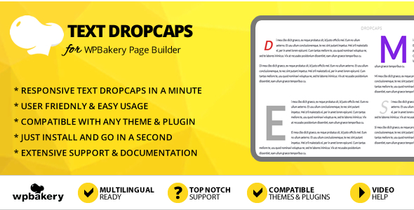 Elegant Mega Addons Text Dropcaps for WPBakery Page Builder