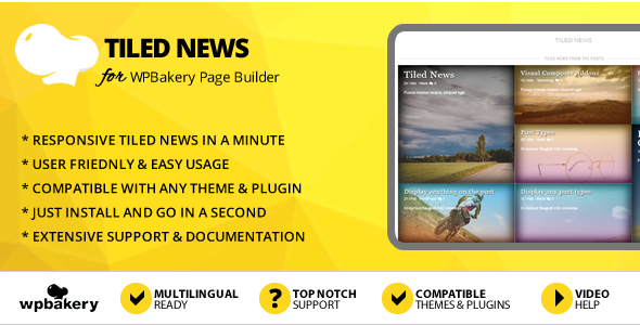 Elegant Mega Addons Tiled News for WPBakery Page Builder