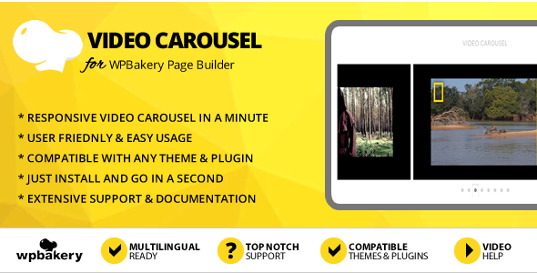 Elegant Mega Addons Video Carousel for WPBakery Page Builder