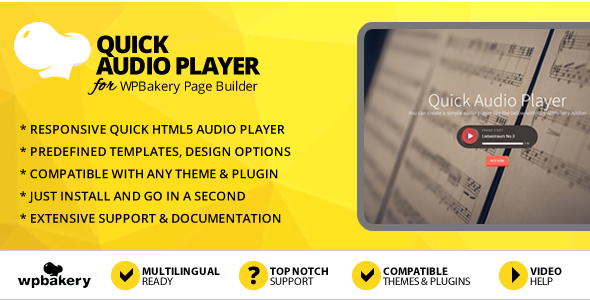 Quick Audio Player Addon for WPBakery Page Builder