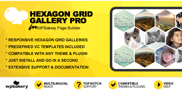 Hexagon Gallery Pro Addon for WPBakery Page Builder