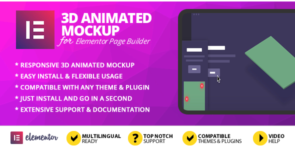 Download 3D Animated Mockup Addon for Elementor Page Builder