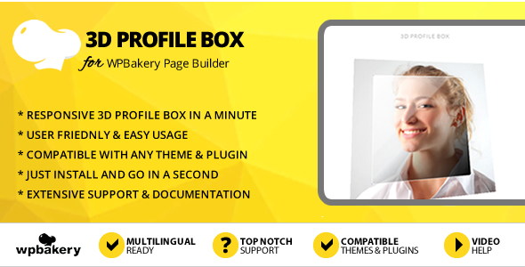 Elegant Mega Addons 3D Profile Box Module for WPBakery Page Builder