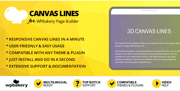 Elegant Mega Addons 3D Canvas Lines Module for WPBakery Page Builder