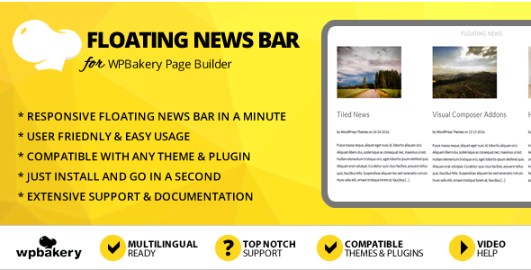 Elegant Mega Addons Floating News Bar Module for WPBakery Page Builder