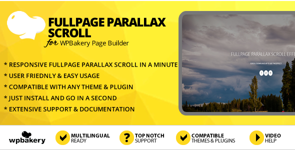 Elegant Mega Addons Fullpage Parallax Scroll Module for WPBakery Page Builder