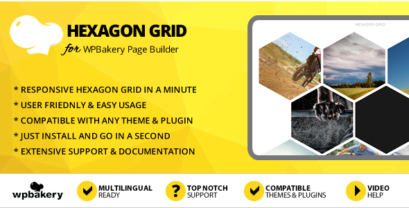 Elegant Mega Addons Hexagon Grid Module for WPBakery Page Builder