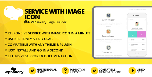 Elegant Mega Addons Service With Image Icon for WPBakery Page Builder