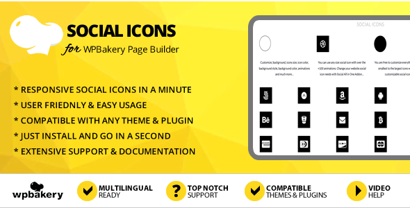 Elegant Mega Addons Social Icons for WPBakery Page Builder